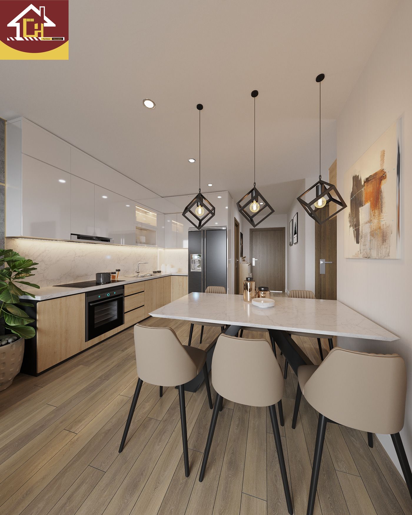 Thiết kế nội thất căn hộ 2 ngủ chung cư Vinhomes Smart City 