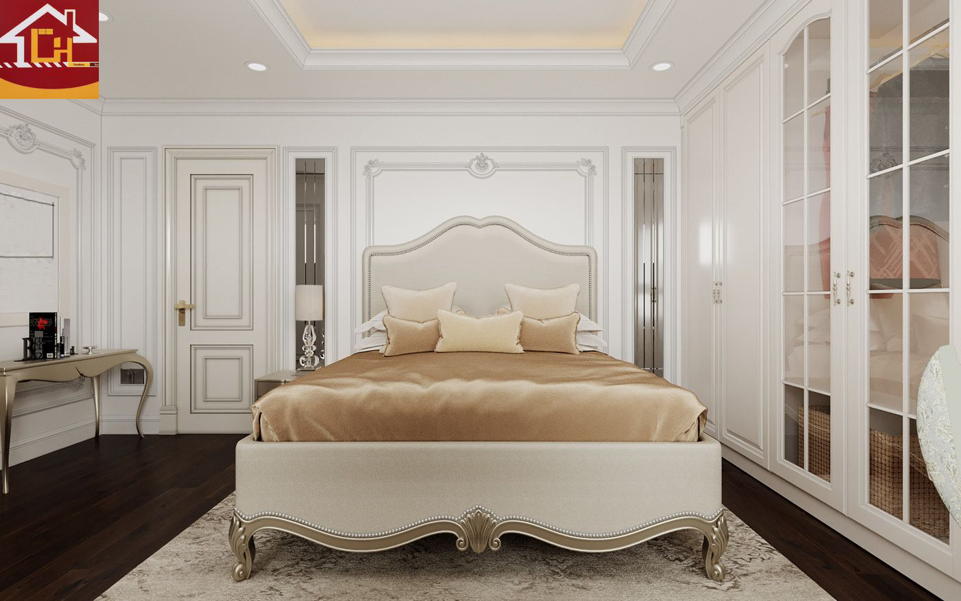 Thiết kế nội thất căn hộ 2 ngủ tại chung cư Vinhomes Symphony theo phong cách tân cổ điển